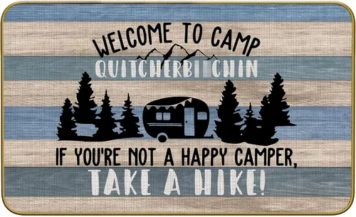 Vista 7 de Mingnei Let The Adventure Begin - Felpudo para puerta de caravana, entrada de casa, camping, para casa, interior, exterior, entrada, 30 x 17