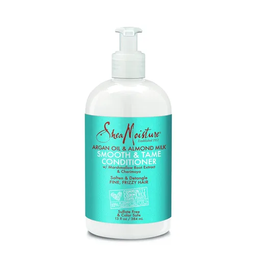 Vista 2 de SheaMoisture Acondicionador suave y domesticado para cabello encrespado Aceite de argán y leche de almendras 13 oz