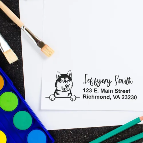 Vista 93 de American Bulldog Stamp Duo, Custom Return Address for Dog Lovers, Personalized Mail Mark for Letters and Cards