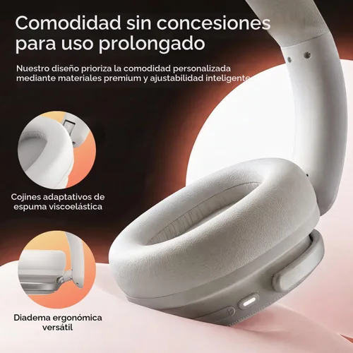Vista 4 de havit Auriculares con cancelación de ruido sobre la oreja, auriculares inalámbricos Bluetooth con tiempo de reproducción de 132 horas, carga rápida