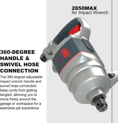 Vista 4 de Ingersoll Rand 2850MAX Llave de impacto neumática de 1 pulgada, par máximo de 2,100 ft-libras, mango D