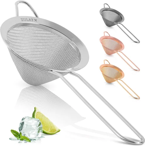 Vista 9 de Zulay - Colador pequeño de acero inoxidable, eficaz en forma de cono para cócteles, hierbas de té, café y bebidas, colador de malla fina que es a