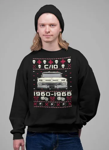 Vista 2 de ShirtInvaders 60-66 Chevy C10 Grumpy - Christmas Sweater Sweatshirt