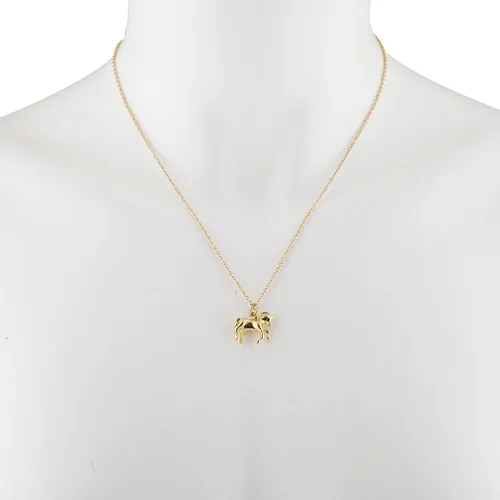 Vista 4 de LUX ACCESSORIES Juego de collar con colgante de unicornio mágico en tono plateado