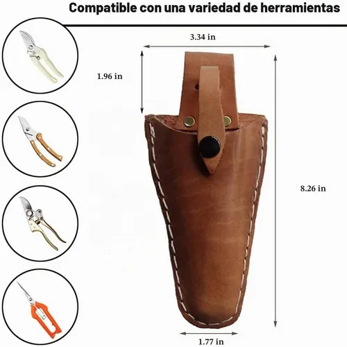 Vista 2 de 2 fundas de cuero para podar con cierre de seguridad para podar alicates (podadora no incluida)