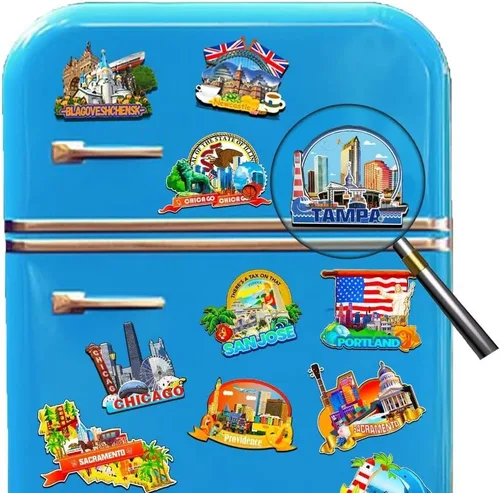 Vista 4 de Rosarito México - Imán para nevera con imán de madera 3D, monumentos coleccionables para viajes, decoración hecha a mano -2055
