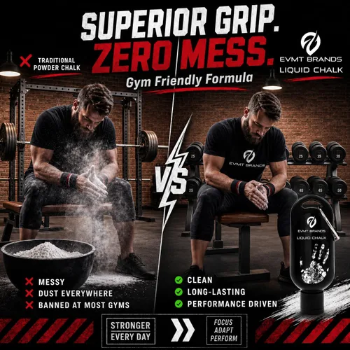 Vista 3 de Liquid Chalk, Mess Free Gym Chalk for Weightlifting, Gymnastics, Rock Climbing, Dancing. Sweat Resistant and Long Lasting for Stronger Grip.