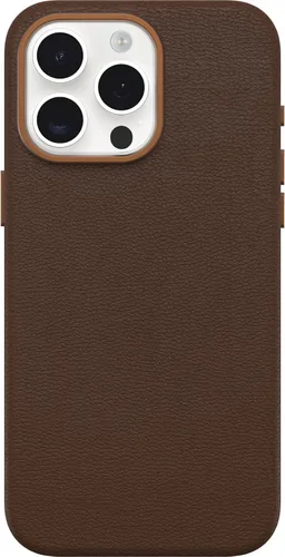Vista 5 de OtterBox Funda protectora de piel para iPhone 15 Symmetry Series Cactus para MagSafe, color negro ASH (negro), delgada, premium, funda protectora