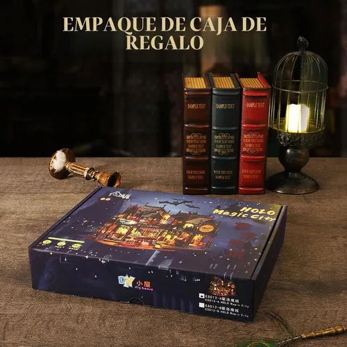 Vista 6 de Plustopoy Kit de Casa en Miniatura DIY, Kit de Construcción de Mini Casa con Luz LED, Casa de Muñecas en Miniatura DIY con Muebles, Kit de Rincón