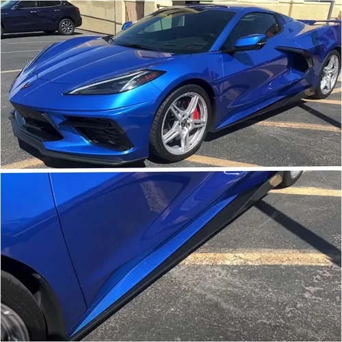 Vista 3 de CHIESMA Para falda lateral Corvette C8 para Chevy Corvette C8 5VM 2020-2025 Estilo Rocker Panel ABS Brillo Negro Pintado Extensión Lateral Protector