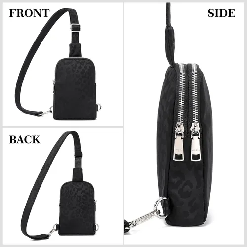 Vista 7 de INICAT Bolsos cruzados pequeños de nailon para mujer, bolsa de 1 litro para hombre, bolsa de hombro, riñonera, artículos esenciales de viaje