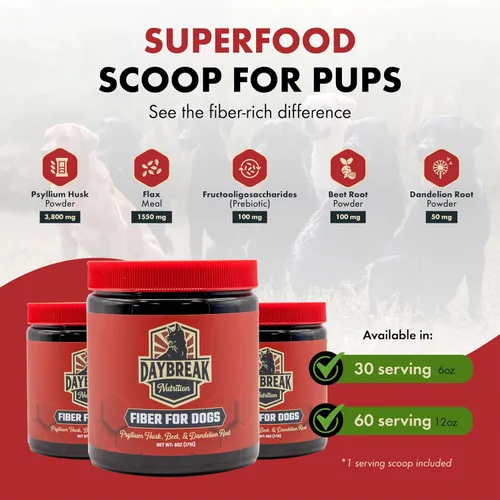 Vista 4 de Daybreak Nutrition Fibra para perros Polvo de cáscara de psyllium