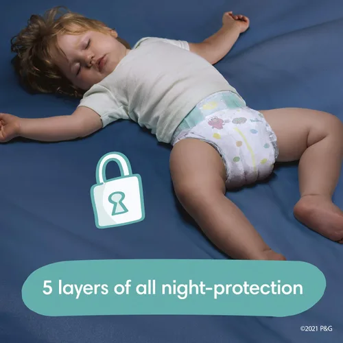 Vista 4 de PAMPERS - Pañales desechables Baby Dry talla 5 por 164 unidades; suministro para un mes que incluye 6 paquetes con tapa de toallitas para bebé por