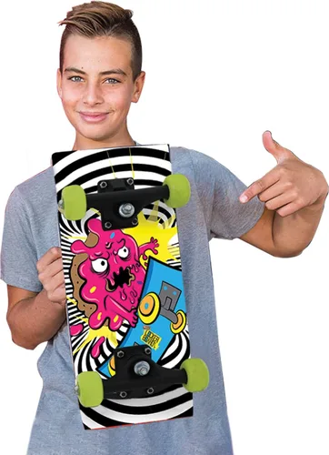 Vista 7 de Locker Board Grom Skateboard cabe en mochila y casillero. Tabla pequeña para 4 adultos y niños 4 escuela: tabla Cruiser y patineta para niños, como