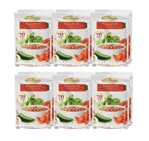 Vista 3 de Mrs. Wages Create Salsa Medium Tomate Mix 4.0 oz. Paquete (2)