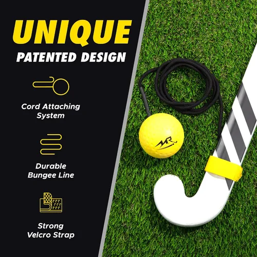 Vista 5 de Mr. Assist LLC - Entrenador de hockey, pelota profesional de hockey sobre césped para entrenamiento de hockey en solitario, sistema de entrenamiento
