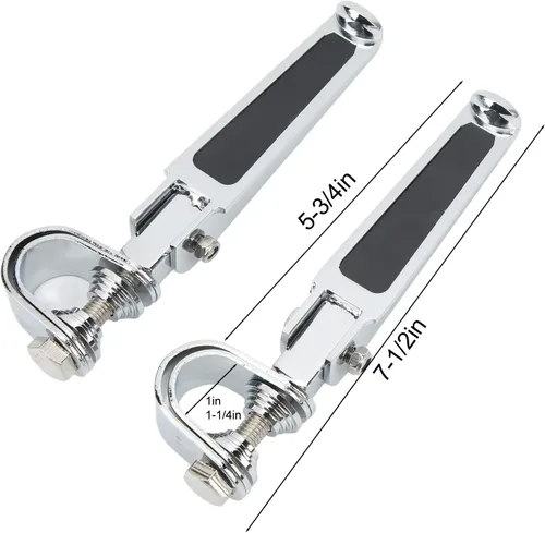 Vista 5 de Estriberas Abrazadera en U, mini estriberas para bicicleta, protector de motor, reposapiés para motocicleta, bicicleta de calle con barra de choque