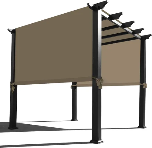 Vista 6 de Alion Home Toldo de repuesto universal impermeable con bolsillo para cortinero para pérgola (12 x 6.5 pies, gris)
