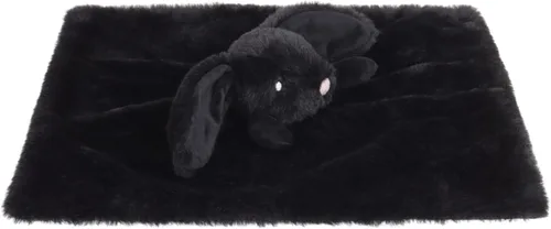 Vista 5 de Apricot Lamb Manta de conejo negro suave para bebés, manta de seguridad para bebés niños y niñas, bebés y niños pequeños, 13.8 x 13.8 pulgadas