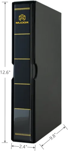 Vista 2 de MUDOR Carpeta de sellos con funda, álbumes de colección de sellos vacíos Negro