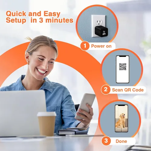 Vista 5 de XXAXX Cámara WiFi 4K Ultra HD, transmisión al teléfono, detección de movimiento, ranura para tarjeta SD, aplicación para teléfono, solo video