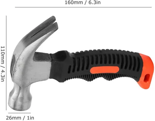 Vista 2 de Ajuste para martillo de clavos martillos mango ergonómico, herramienta portátil pequeña para el hogar, herramientas de mano para carpintería