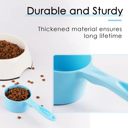 Vista 5 de Super Design Cuchara medidora de melamina para perros, 1 taza, para perros, gatos, pájaros y conejos, cuchara de alimentación para mascotas, apta