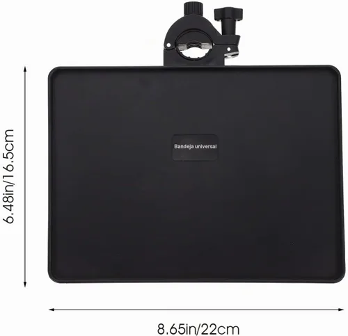 Vista 2 de HEALLILY Bandeja de soporte para micrófono, soporte ajustable con abrazadera, soporte universal para micrófono, para transmisión en vivo, concierto