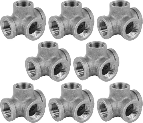 Vista 13 de PIPE DECOR - Acoplamiento de 1/2 pulgada, accesorios de hierro maleable negro para tuberías, pezones y accesorios estándar de 1/2 pulgada