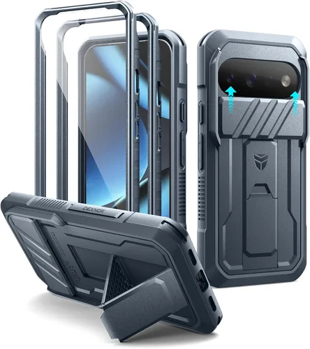 Vista 45 de Dexnor Funda para Google Pixel 9 Pro XL con cubierta deslizante para cámara y protector de pantalla integrado y soporte de alta resistencia, funda