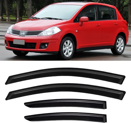 Vista 150 de YQAUTEC - Viseras para ventana, protectores contra la lluvia, compatibles con Subaru WRX 2015-2021, deflectores de viento para ventanas, viseras