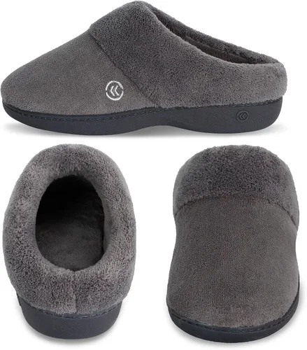 Vista 4 de isotoner Pantuflas clásicas de espuma viscoelástica antideslizantes para mujer Ceniza