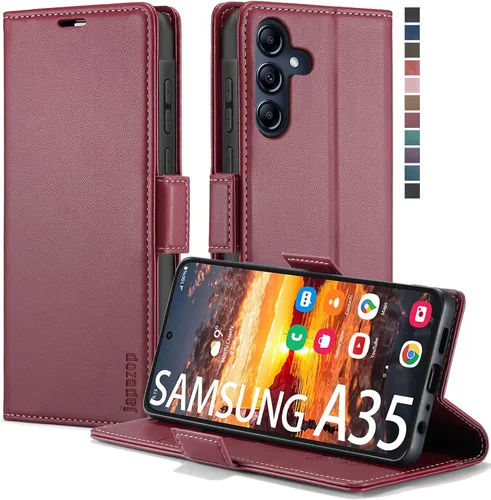 Vista 24 de Funda tipo cartera para Samsung Galaxy A32 5G con bloqueo RFID, tarjetero y función atril magnético, funda de cuero con tapa para Galaxy A32 5G