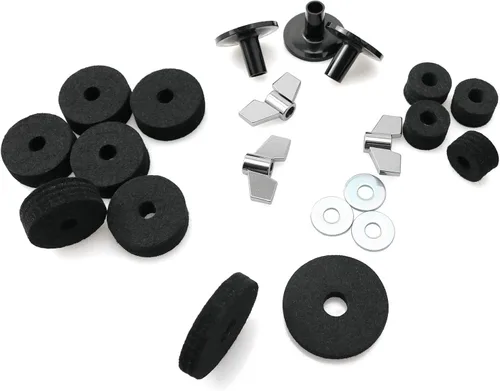 Vista 4 de 21 piezas de platillos accesorios de repuesto para platillos de fieltro Hi-Hat Clutch Felt Hi Hat Cup Felt Platillos Mangas con Base Tuercas