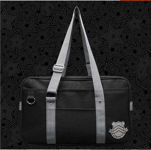 Vista 3 de P5 Persona 5 - Bolsa de hombro para cosplay, escuela secundaria japonesa, para mujeres y hombres, Negro, talla única