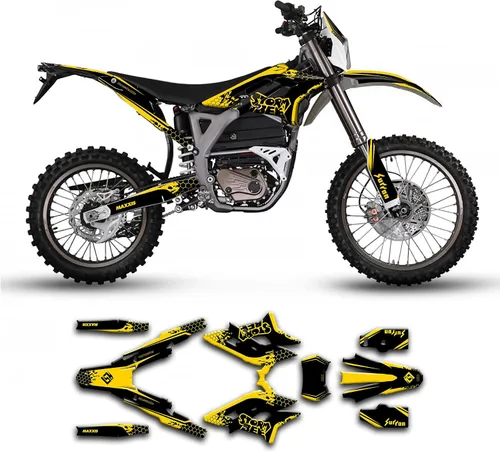 Vista 18 de SRSB21N003-KOR - Kit de calcomanías personalizadas para Surron Sur-Ron Storm Bee, negro y amarillo