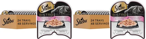Vista 12 de Sheba Perfect Portions Bistro - Alimento húmedo para gatos adultos, pollo en salsa Alfredo, bandejas de 2.6 onzas (24 unidades, 48 porciones)