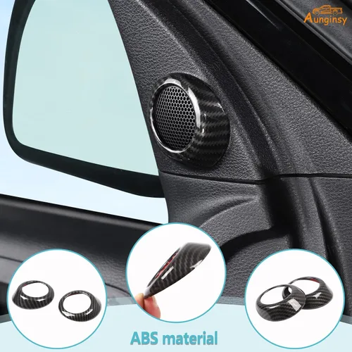 Vista 4 de Anillo de ajuste de cubierta de audio estéreo de sonido para puerta delantera interior de automóvil compatible con Toyota Tundra 2007-2021 Sequoia