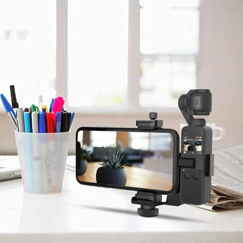 Vista 7 de Smatree OSMO Pocket 2 - Juego de 2 soportes para teléfono, accesorios de expansión con tornillo de rosca de 1/4 pulgadas compatible con DJI OSMO