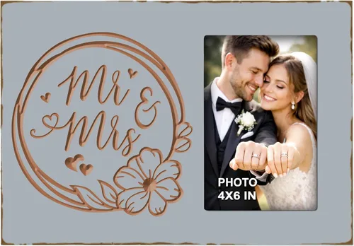 Vista 9 de Buecasa Regalos de compromiso de boda para parejas, mujeres, novias, novias, novios, marco de fotos grabado de 4 x 6 pulgadas, deja que la aventura