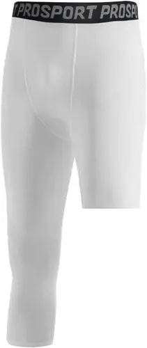 Vista 25 de Pantalones de compresión de 3/4 de una pierna para hombre, mallas de baloncesto atléticas para correr, leggings deportivos de capa base capri