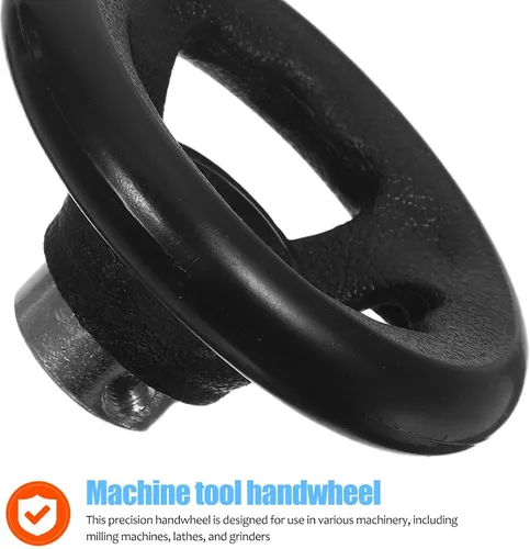 Vista 7 de Black Plastic Steel Machine Handwheel with Revolving Handle for Tools Replaceable Ergonomic Grip, Smooth Accurate Adjustments, Suitable for