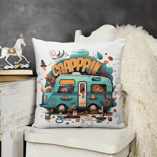 Vista 11 de Fundas de almohada estilo campista con diseño de casa rural, estilo campista, estilo vintage, cuadrada, para sofá, sala de estar, dormitorio