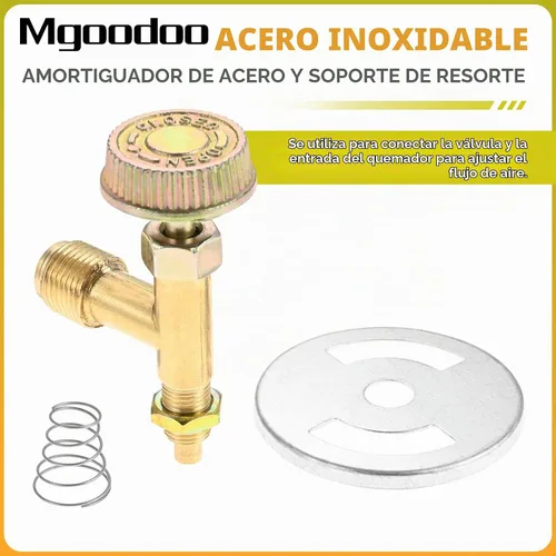 Vista 5 de Kit de Válvula de Control de Aguja de 3/8" Macho Giratorio con Rosca de Propano para Estufa de Cocina, Boquilla de Chorro de Propano de 0.047