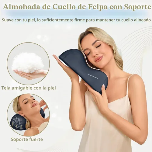 Vista 5 de HydroAurum Cervical Neck Pillow, 100% Memory Foam Neck Roll Pillow for Neck and Shoulder Pain Relief, Orthopedic Support for Office Workers, Drivers