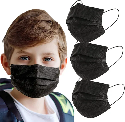 Vista 13 de akgk 200 máscaras faciales desechables, máscara negra, mascarillas desechables de 3 capas