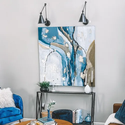 Vista 5 de WINGBO - Juego de 2 apliques de pared con brazo oscilante estilo granja, lámpara de pared industrial ajustable para sala de estar, dormitorio