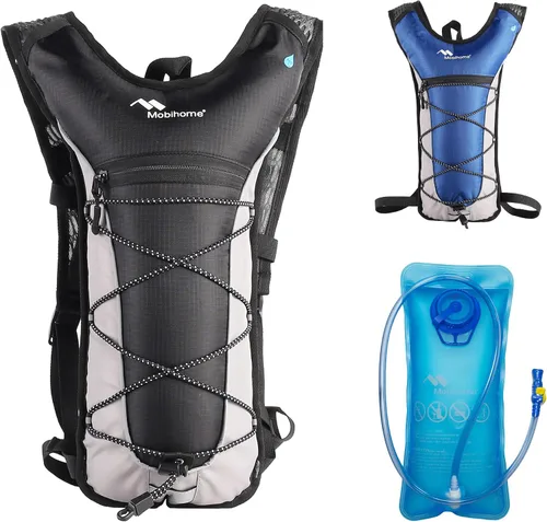 Vista 2 de Mochila de hidratación y vejiga de hidratación de agua a prueba de fugas de 2 litros, mochila ligera para correr y paquete de hidratación, correr