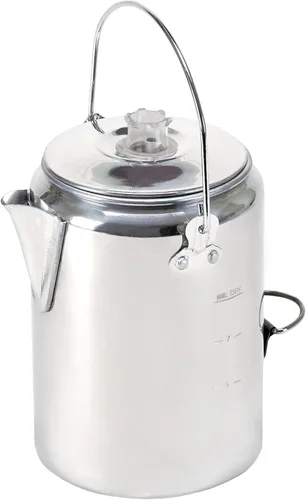 Vista 12 de Cafetera percoladora de aluminio Stansport con asa de alambre