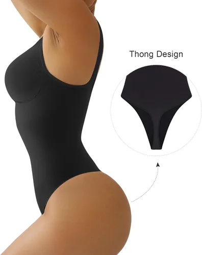 Vista 2 de SHAPERX Women's Shaping Mid-Thigh Bodysuit Tummy Control Shapewear Seamless Full Body Shaper